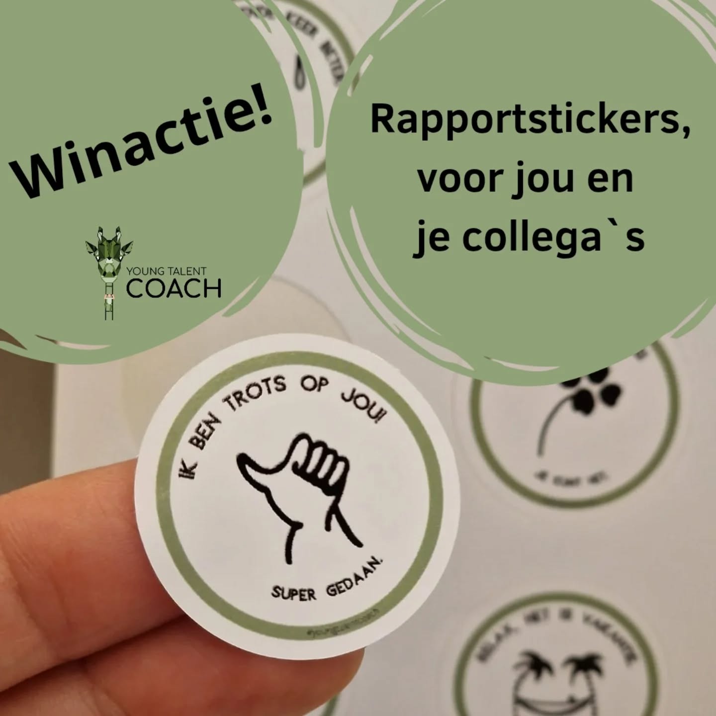 Rapportstickers winactie!

Zijn de rapporten al gedrukt? De motiverende teksten al geschreven? De goede vakantiewensen al geformuleerd en de de complimenten al verdeeld?

Met de rapportstickers van @youngtalentcoach lent geef je je leerlingen een mooie boodschap mee in de vorm van een sticker, handig toch?!

Voor alle leerlingen zit er een passende tekst bij. Van complimenten tot teksten met een 'knipoog', voor iedereen een passende sticker.

Bij Young Talent Coach geven we nu 2 setjes rapportstickers gratis weg, kortom genoeg stickers voor jouw mentorklas en klassen van je collega's. Wil jij kans maken op deze setjes? Meedoen is makkelijk, like deze post en tag 1 of meerdere collega's waarmee je de stickers zou willen delen.

Toitoitoi!

#rapportstickers #talenten #complimenten #boodschap #rapporten #mentor #coach #vo #mbo #po